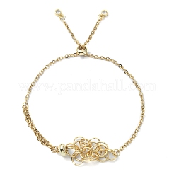 Natural Mixed Gemstone Bullet Link Slider Bracelets&nbsp;BJEW-JB09902