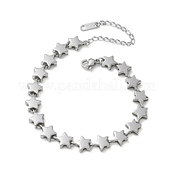 304 Stainless Steel Star Link Chains Bracelets for Women&nbsp;SA-CBA4051-01P