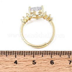 Brass Micro Pave Cubic Zirconia Cuff Open Rings&nbsp;CU-CBA5C10-09G