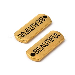 Tibetan Style Alloy Rectangle with Word Beautiful Pendants&nbsp;TIBEP-Q043-063AG-RS