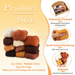55G 11 Colors Needle Felting Wool Roving&nbsp;DIY-TA0012-86