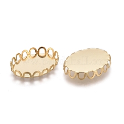 304 Stainless Steel Cabochon Settings&nbsp;STAS-P249-13A-G