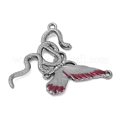Alloy Red Enamel Snake Butterfly Chandelier Component Links&nbsp;PALLOY-R151-48B