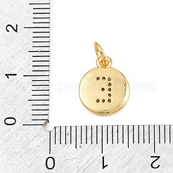 Brass Micro Pave Clear Cubic Zirconia Charms&nbsp;CU-CBA56CE-12G-E