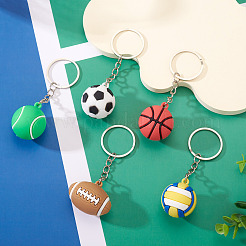 5Pcs 5 Styles PVC Plastic Keychains&nbsp;KEYC-TA0001-48