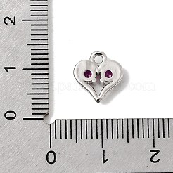 Brass Micro Pave Cubic Zirconia Pendants&nbsp;KK-L258-11P