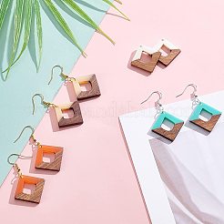 DIY Dangle Rhombus Earring Making Kits&nbsp;DIY-OC0006-01