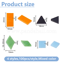 400Pcs 4 Styles Mosaic Tiles Glass Cabochons&nbsp;DIY-DC0003-67