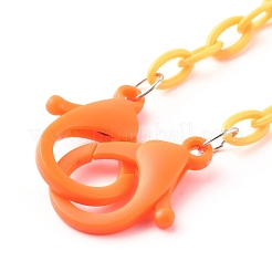 3Pcs 3 Colors Personalized ABS Plastic Cable Chain Necklaces&nbsp;NJEW-JN03484-05