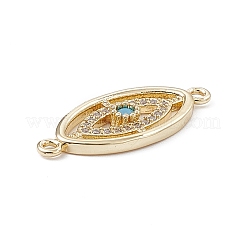 Rack Plating Brass Micro Pave Clear Cubic Zirconia Connector Charms&nbsp;KK-A175-03G