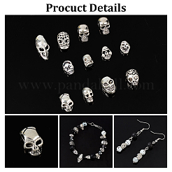 96Pcs 12 Style Tibetan Style Alloy Beads&nbsp;FIND-AR0004-02