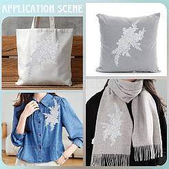 Flower Gauze & Sequin Embroidery Ornament Accessories&nbsp;DIY-WH20081-002A