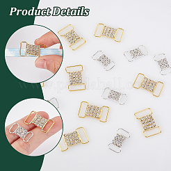 16Pcs 2 Colors Alloy Crystal Rhinestone Connector Charms&nbsp;KK-WR0001-07