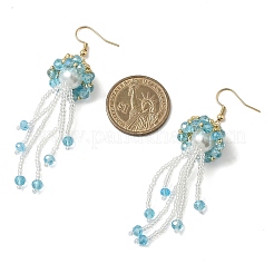 304 Stainless Steel Glass Seed Beads Jellyfish Dangle Earrings&nbsp;EJEW-MZ00553-05