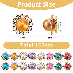 160Pcs Plastic Sew on Rhinestone&nbsp;FIND-HS0002-24