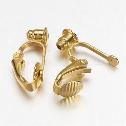Brass Clip-on Earring Converters Findings&nbsp;X-KK-Q115-G-NF