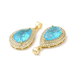 Real 16K Gold Plated Brass Micro Pave Cubic Zirconia Pendants&nbsp;ZIRC-L103-062G-03