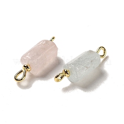 Natural Rose Quartz/Aquamarine Connector Charms&nbsp;FIND-C046-10B-G