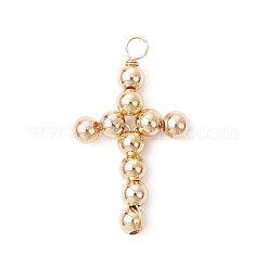 3Pcs 3 Colors Brass Beaded Pendants&nbsp;PALLOY-JF04054