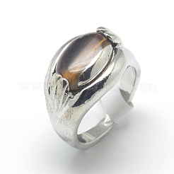 Natural Tiger Eye Rings&nbsp;G-S217-06-B