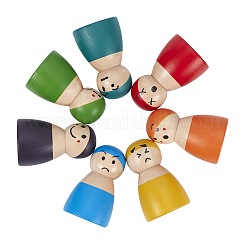Rainbow Wooden Peg Dolls&nbsp;WOOD-WH0098-53