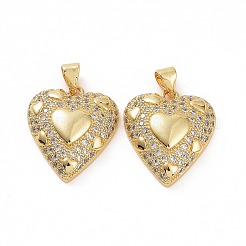 Brass Micro Pave Clear Cubic Zirconia Pendants&nbsp;ZIRC-F135-14G