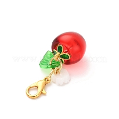 8Pcs Transparent Glass Apple Pendant Decorations&nbsp;HJEW-JM04216