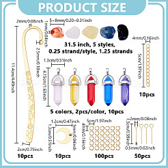 DIY Natural Mixed Gemstone Bullet Charms Boolmarks Making Kits&nbsp;DIY-NB0013-96