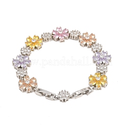 Platinum Tone Brass Micro Pave Cubic Zirconia Tennis Bracelets&nbsp;BJEW-B160-10P