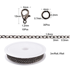 DIY 3m Brass Cable Chain Jewelry Making Kit&nbsp;DIY-YW0005-75B