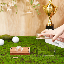1 Set Square Acrylic Dust-Proof Display Boxes with Wooden Base&nbsp;AJEW-OC0013-56C