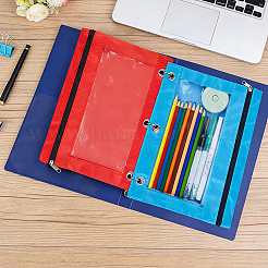 28Pcs 7 Colors PE Plastic Pencil Pouch for 3 Rings Binder&nbsp;OFST-GA0001-07