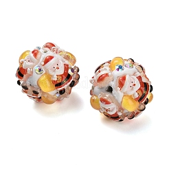 Christmas Theme Polymer Clay Rhinestone Beads with Resin&nbsp;RESI-Z045-01A