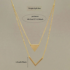 Triangle & Letter V Pendant Alloy Double Layer Necklaces for Women&nbsp;FS-WGE5888-02
