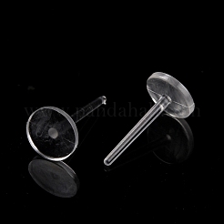 Plastic Flat Round Stud Earring Findings&nbsp;KY-P007-N01