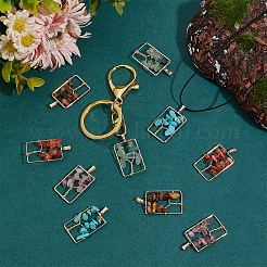 12Pcs 6 Styles Natural Mixed Gemstone Chip Pendants&nbsp;FIND-PH0021-37