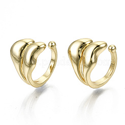 Brass Cuff Earrings&nbsp;X-EJEW-S201-244G-NR