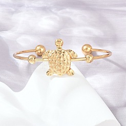 Ocean Theme 304 Stainless Steel Cuff Bangles&nbsp;SA-Z002-02G-02