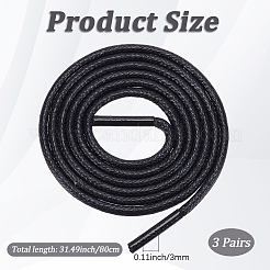 Round Waxed Cord Shoelace String&nbsp;OCOR-WH20007-225A-01
