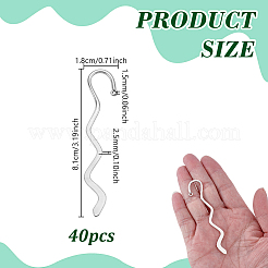 40Pcs Tibetan Style Alloy Wavy Bookmarks&nbsp;FIND-GA0008-48