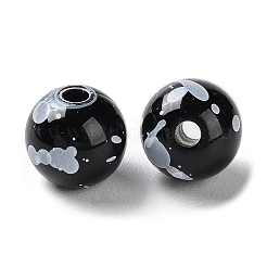 Printed Opaque Acrylic Round Beads&nbsp;LS-ACRP-P001-01B-02