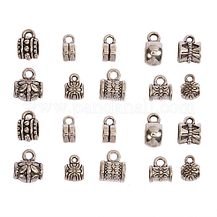 100Pcs 10 Style Tibetan Style Alloy Tube Bails&nbsp;TIBE-CJ0001-11