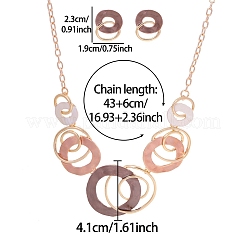 Alloy Enamel Pendant Necklaces & Stud Dangle Earrings Sets for Women&nbsp;FS-WG274F2-02