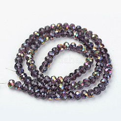 Electroplate Transparent Glass Beads Strands&nbsp;EGLA-A034-T3mm-R17