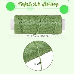 12Rolls 12 Colors Waxed Polyester Cord&nbsp;YC-SZ0001-03B