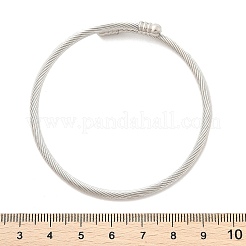 Tarnish Resistant 304 Stainless Steel Open Cuff Bangle with Oval Beaded&nbsp;BJEW-C031-01P