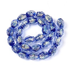 Handmade Foil Glass Beads Strands&nbsp;FOIL-N033-02B