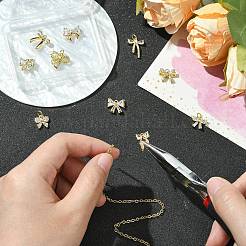 10Pcs 10 Styles Brass Micro Pave Clear Cubic Zirconia Charms&nbsp;KK-CJ0002-52