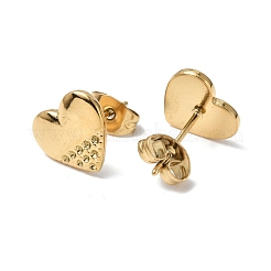 Ion Plating(IP) 304 Stainless Steel Heart Stud Earrings for Women&nbsp;EJEW-F300-07G
