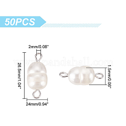 50Pcs Natural Cultured Freshwater Pearl Bead Connector Charms&nbsp;PEAR-HY0001-03